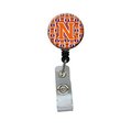 Carolines Treasures Letter N Football Orange, White and Regalia Retractable Badge Reel CJ1072-NBR